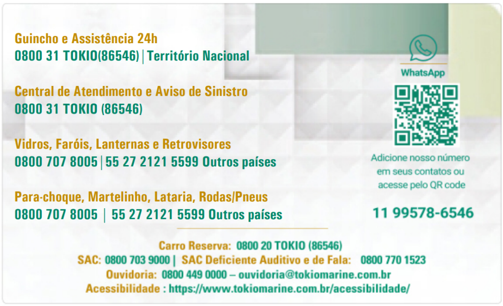 Telefone 24hs Tokio Marine